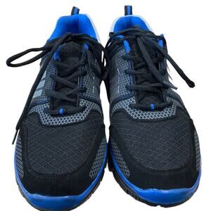 Noach athletic shoe blue silver strips black suede size 45EU 12‎ USA